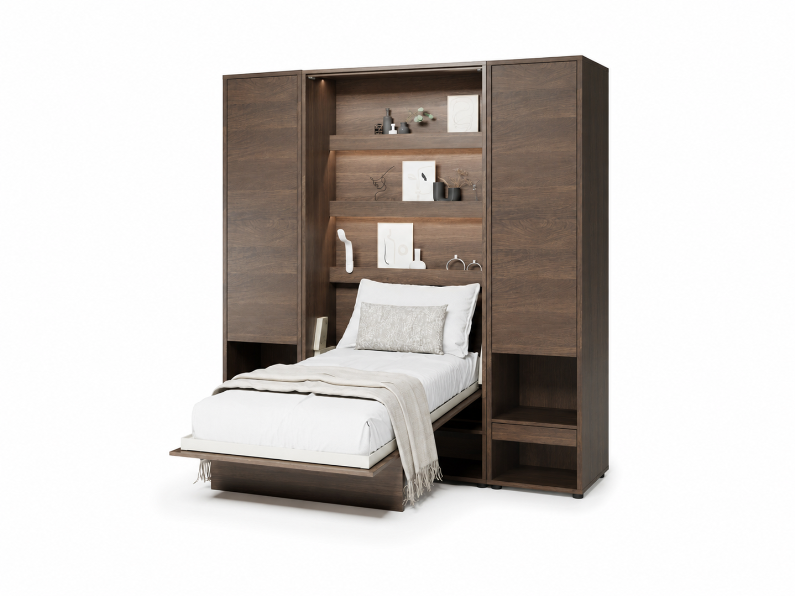 Mobistoxx Opklapbed CONCEPTION PRO 90x200 cm dunin eik (verticaal) met kasten