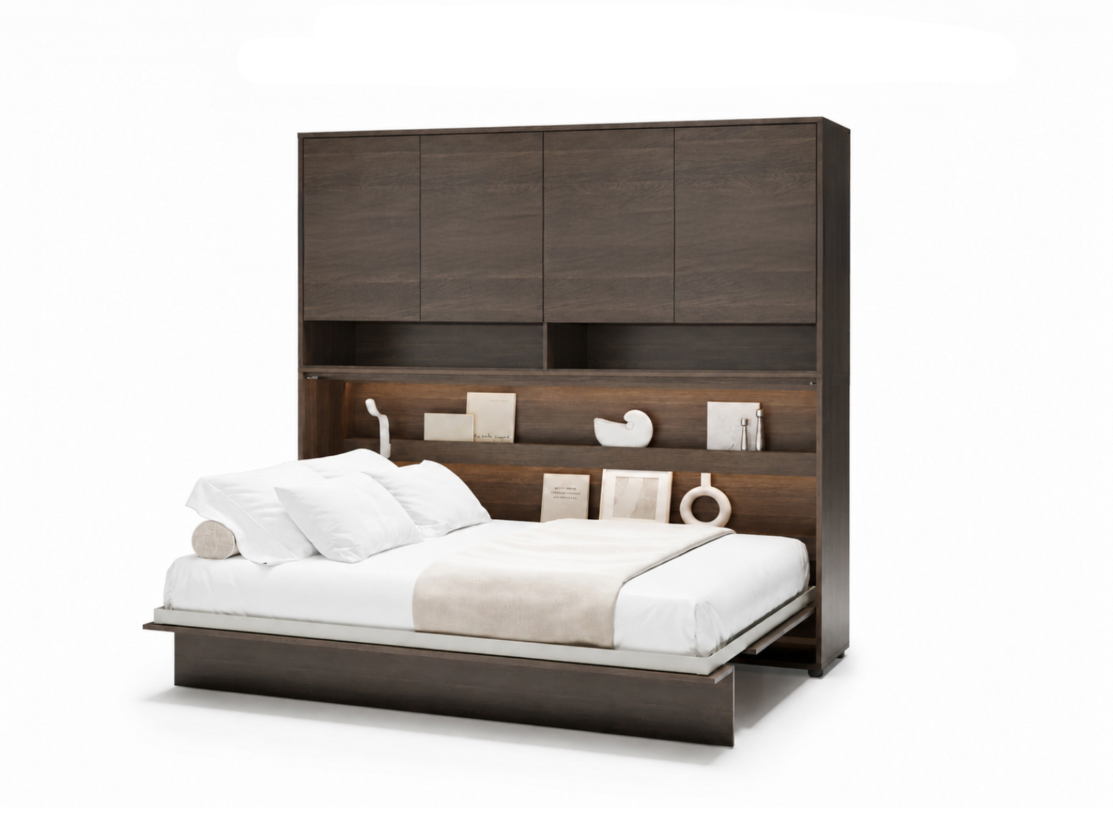 Mobistoxx Opklapbed CONCEPTION PRO 90x200 cm dunin eik (horizontaal) met opzetkast met matras