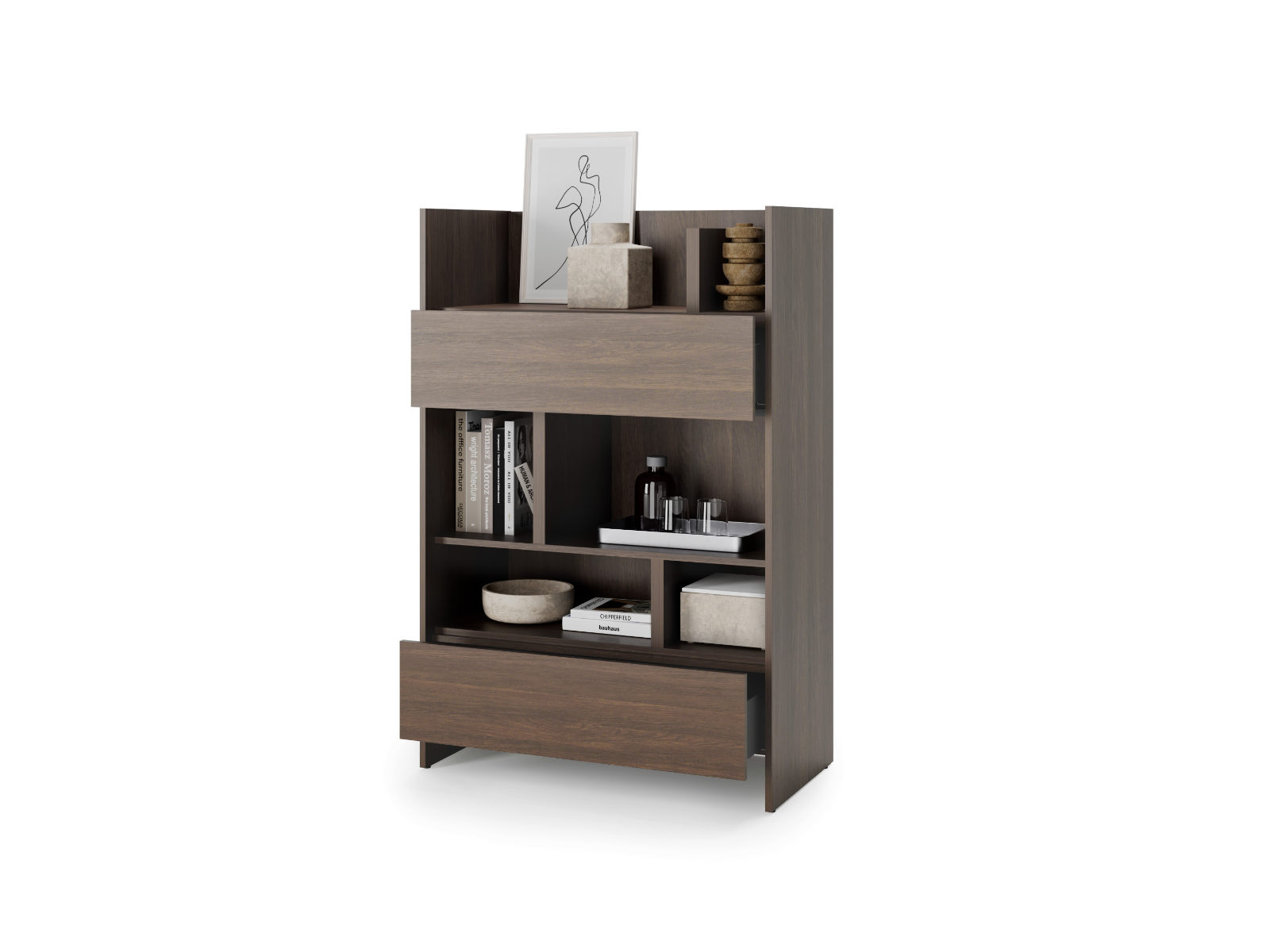 Mobistoxx Boekenkast CONCEPTION PRO 138 cm wit/dunin eik