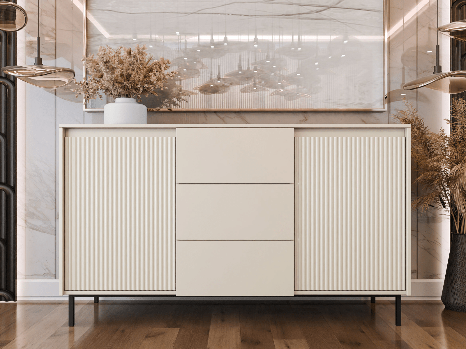 Dressoir OZI 2 deur 3 lades kasjmier