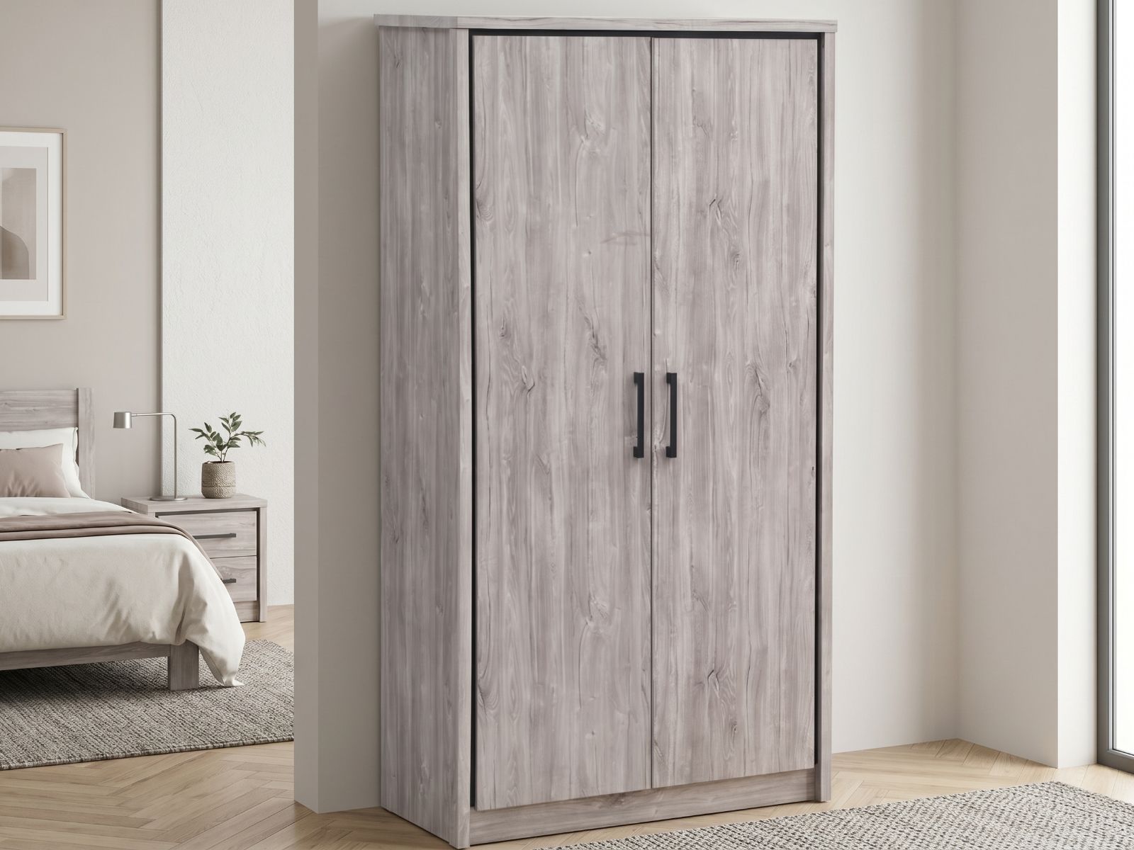 Kast ELZA 2 deuren grijze eik