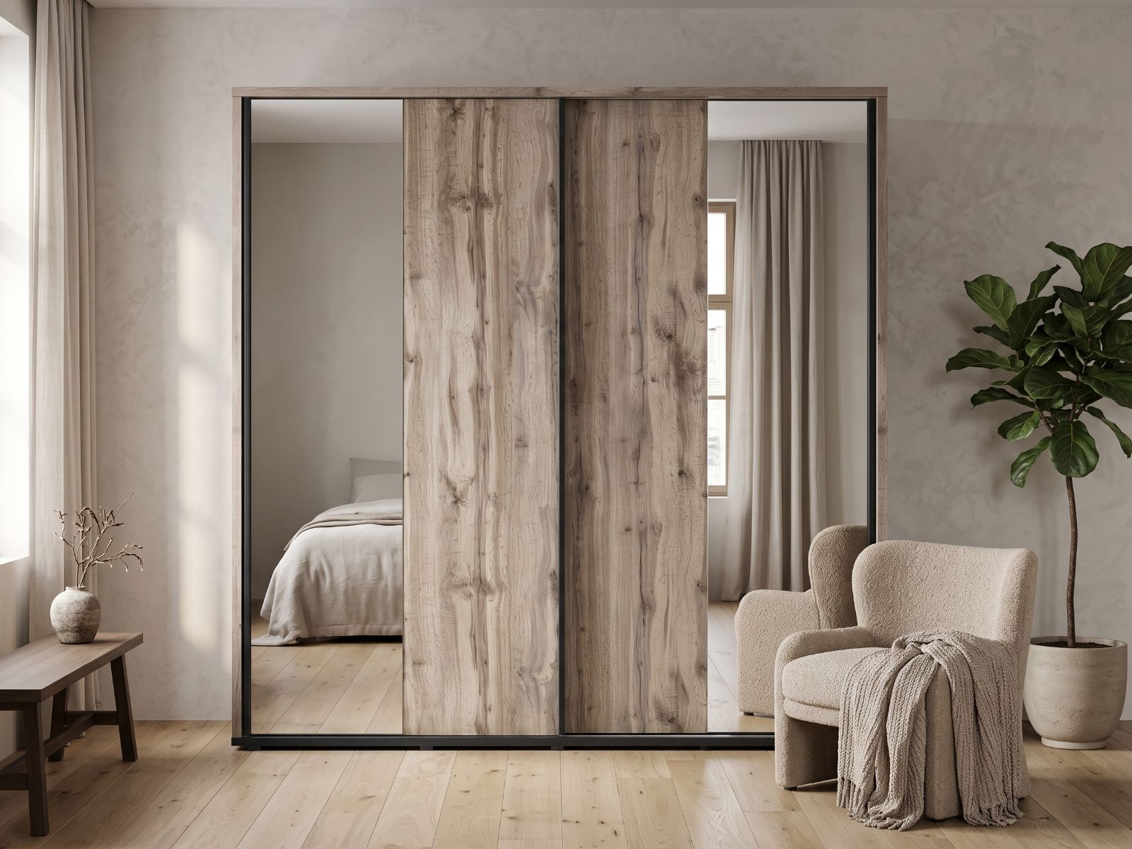 Kledingkast ELVYA 240 cm canadese eik