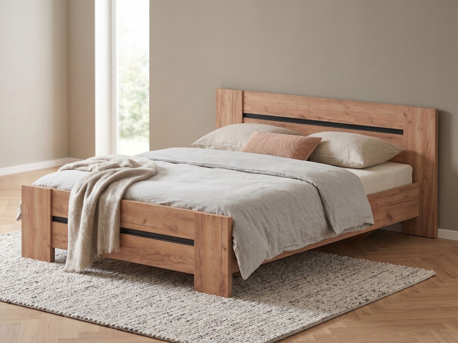 Bed EWOUT 140x200 cm franse eik herfst
