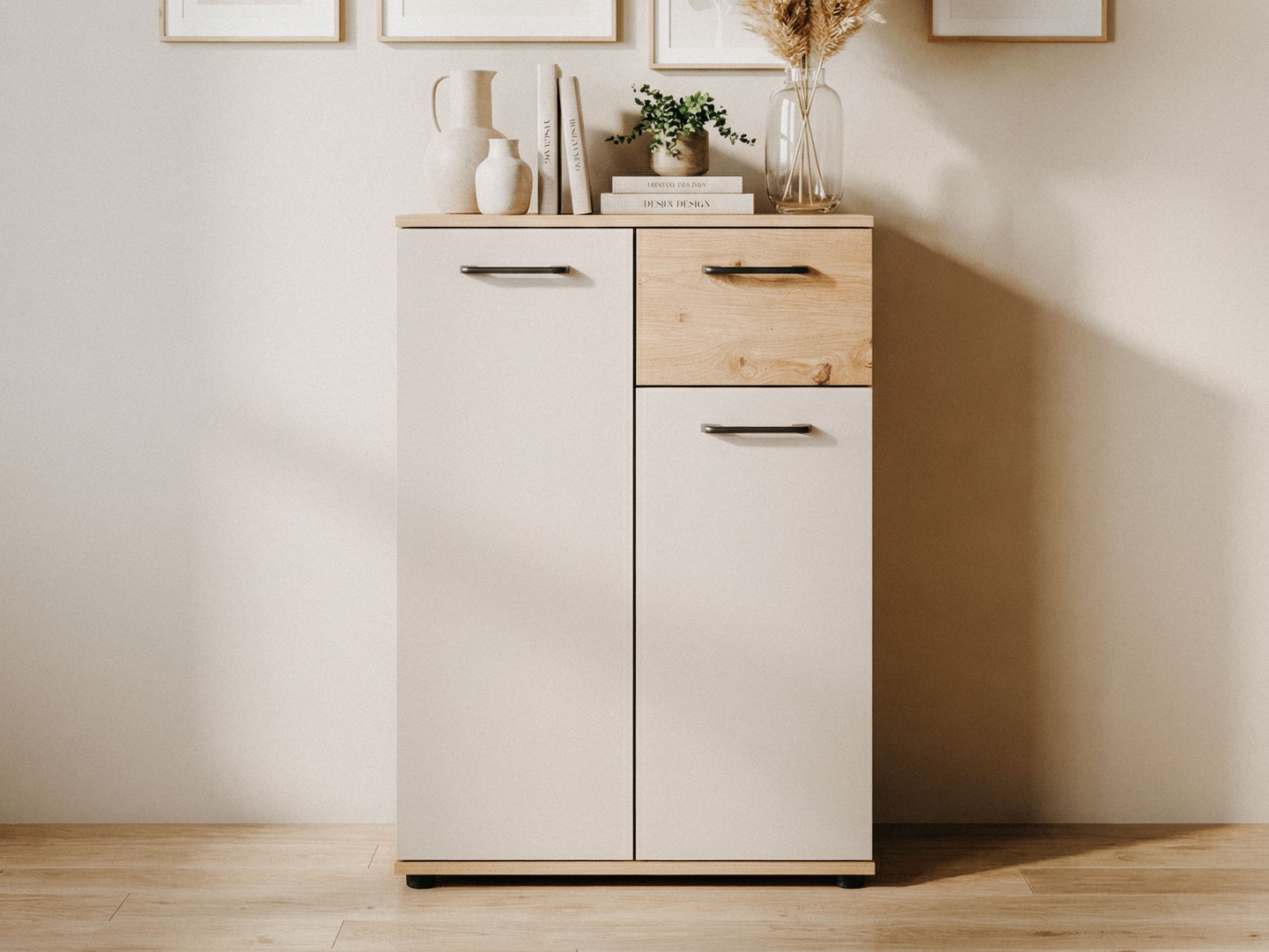 Mobistoxx Commode KIRRI 2 deuren 1 lade kasjmier/artisan eik