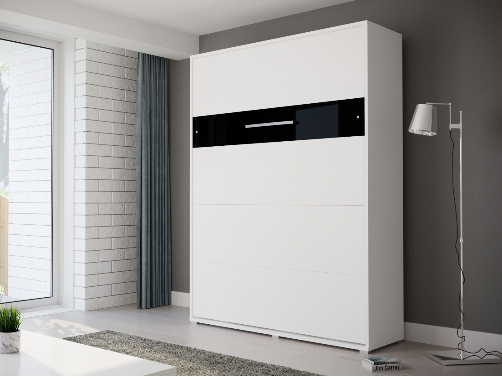 Mobistoxx Opklapbed HOUDI 160x200 cm wit/zwart