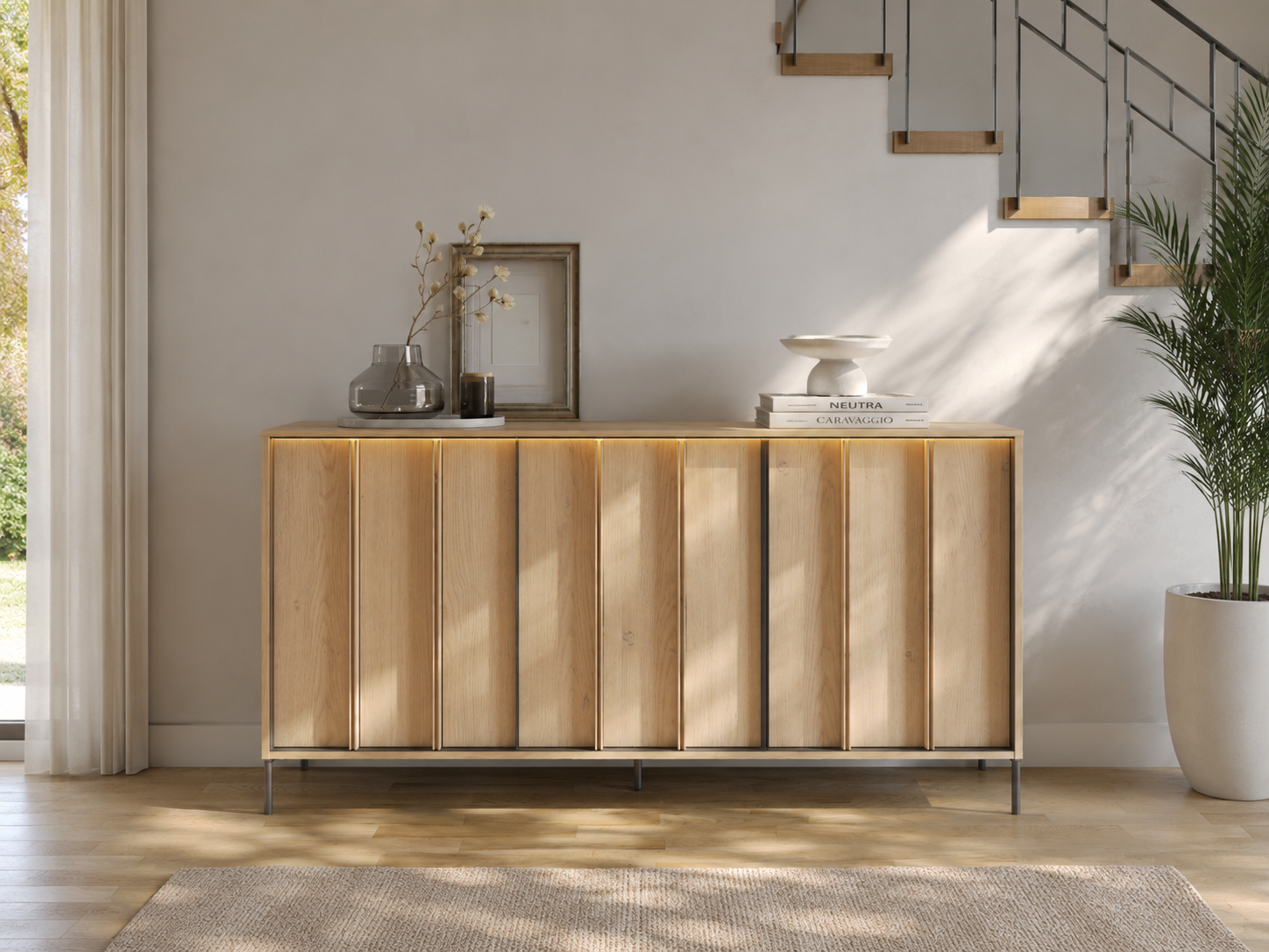 Mobistoxx Dressoir ITAKA 3 deuren cremona eik/zwart