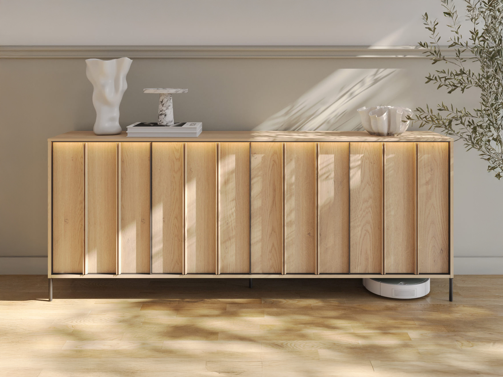 Mobistoxx Dressoir ITAKA 4 deuren cremona eik/zwart
