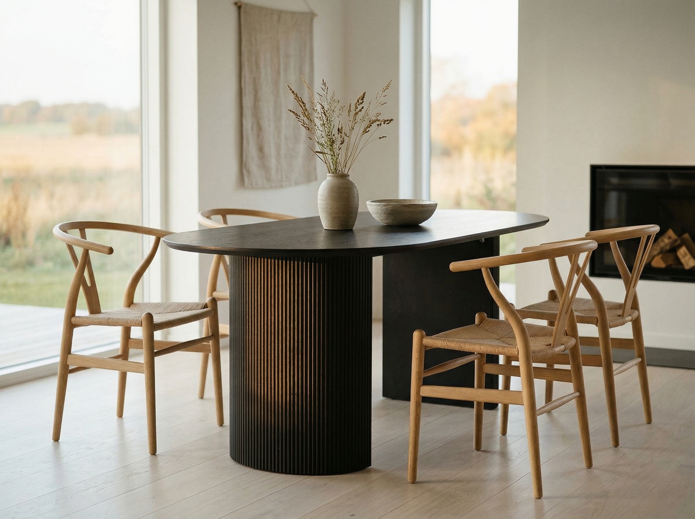 Ovale eettafel LARUSSO 220 cm donkerbruin 