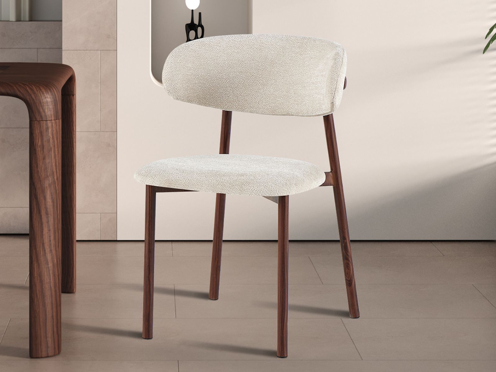 Mobistoxx Stoel COCOTE walnoot beige stof