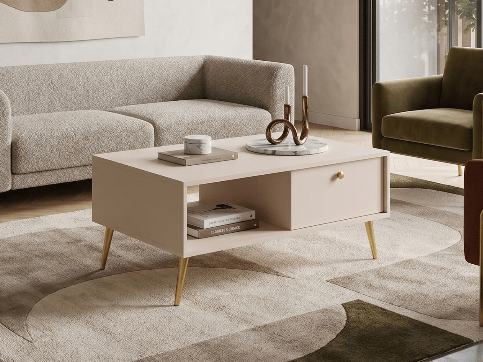 Salontafel ROSSE 1 klapdeur 87 cm kasjmier