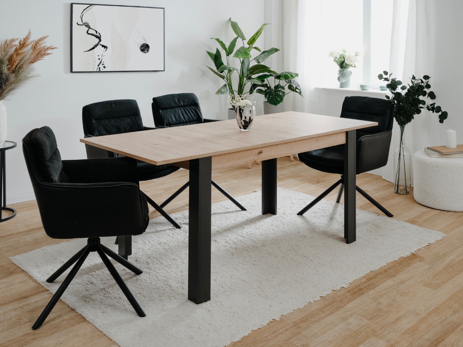 Mobistoxx Uitschuifbare eettafel TOMAKA 100 > 150 cm artisan eik
