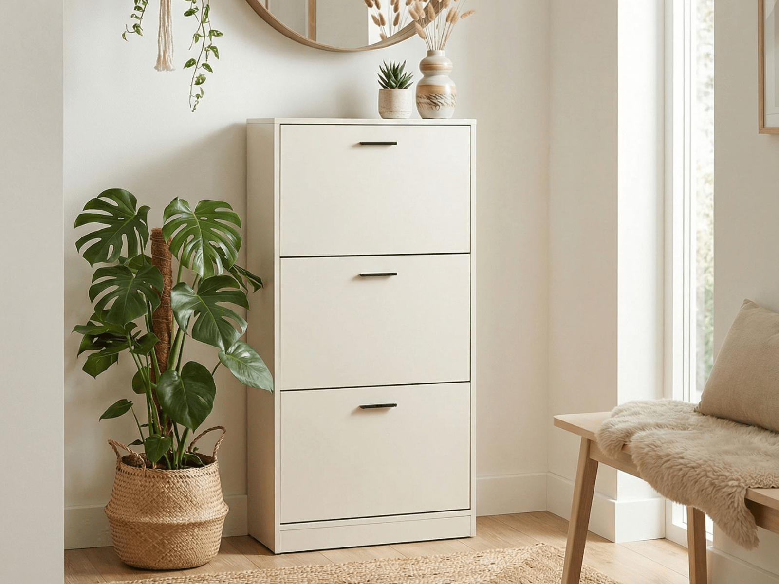 Schoenenkast ZOULIMA 3 deuren kasjmier