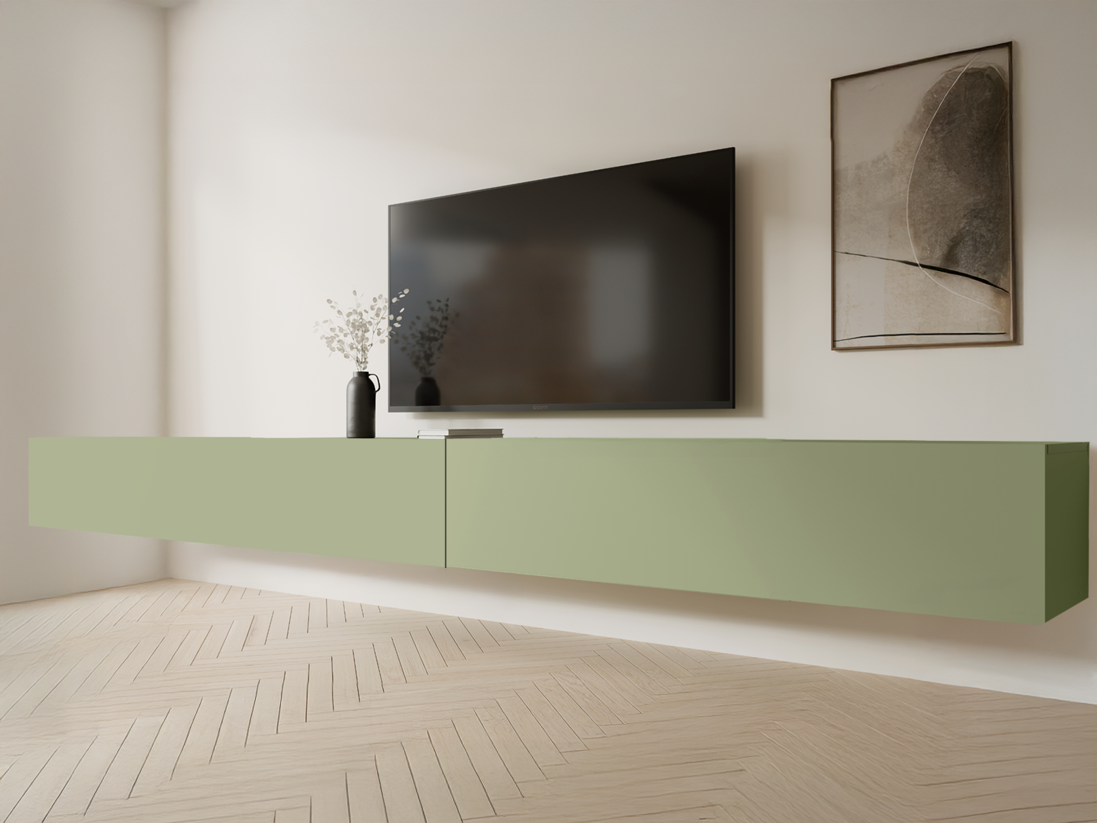 Mobistoxx Tv-meubel KINGSTON 2 klapdeuren 280 cm avocado