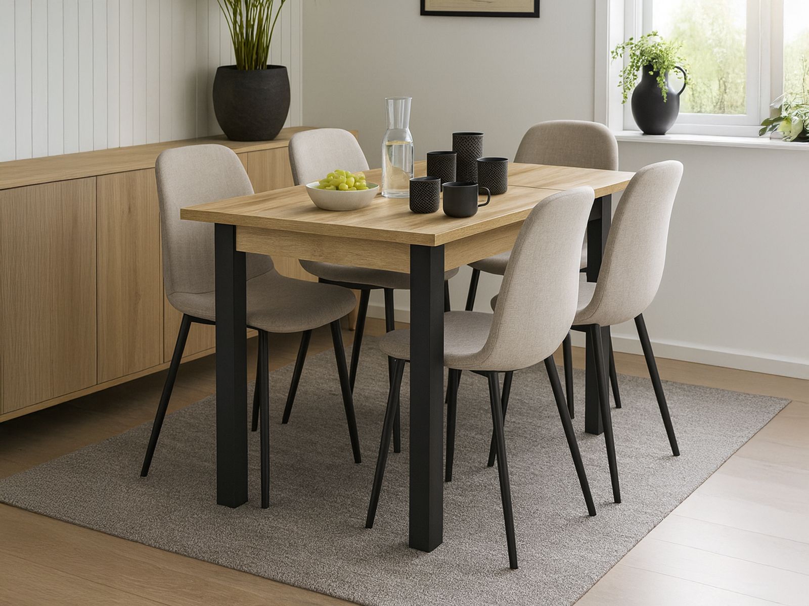 Verlengbare eettafel OLIANNE 130>175 cm natuurlijke eik afbeelding