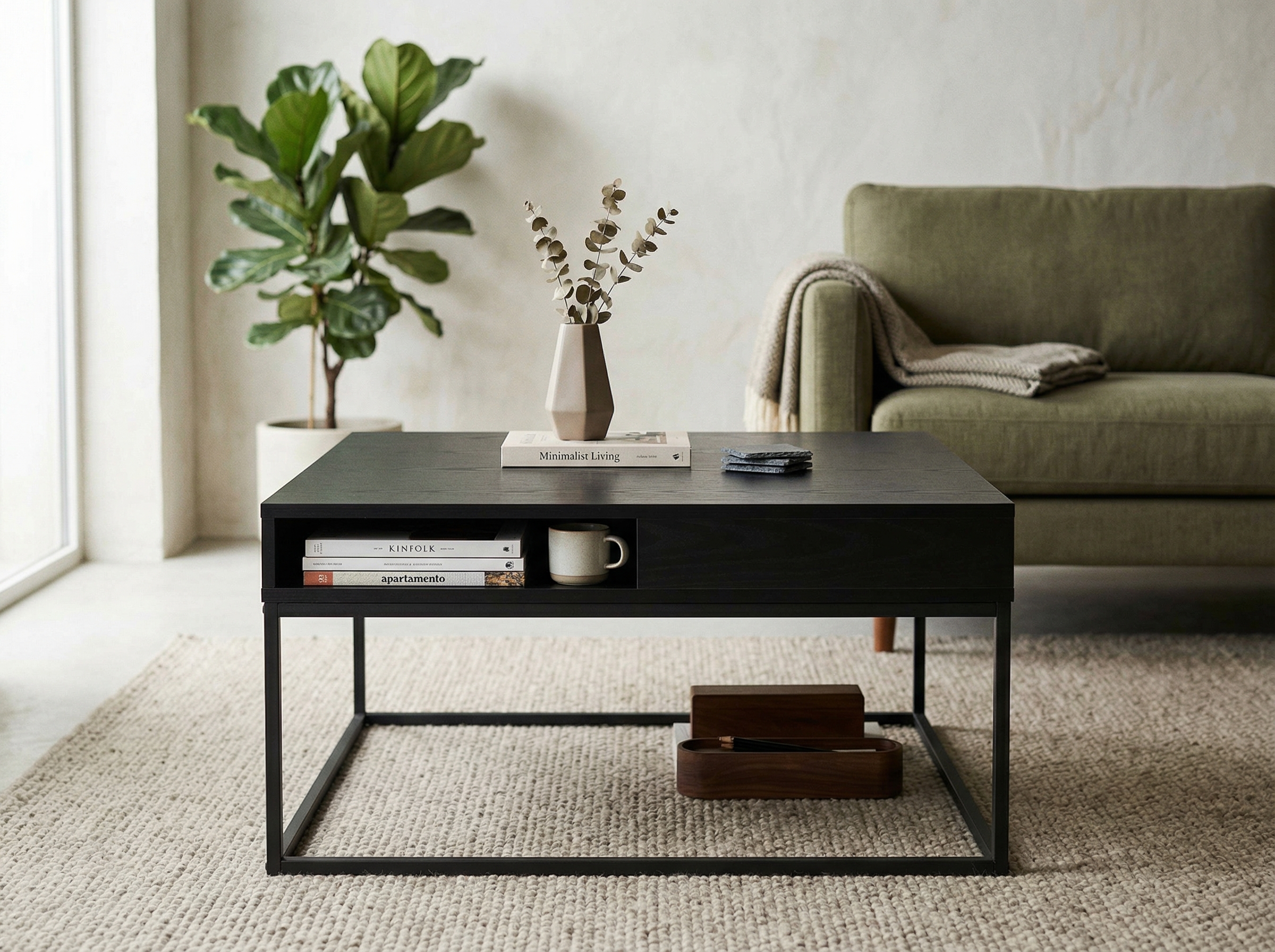 Salontafel WILTORD zwart essenhout