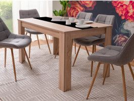 Rechthoekige eettafel NICKY 138 cm sonoma-zwart
