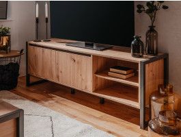 Tv-meubel DENZEL 2 deuren eik artisanaal/antraciet 