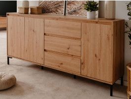 Dressoir BONIFACIO 3 deuren 3 lades artisan eik