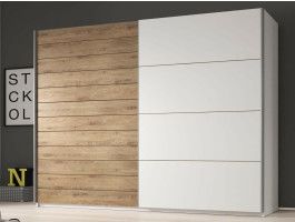 Kast GALACTIC 2 deuren 270 cm wit/eik beaufort