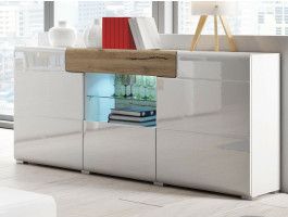 Dressoir TORERO 3 deuren 1 lade sanremo/hoogglans wit