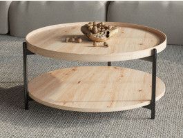 Ronde salontafel DALIDA 80 cm oude eik