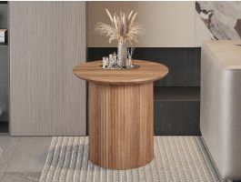 Ronde salontafel LARUSSO 50 cm oud eik