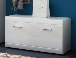 Schoenenbank PITTA 2 deuren hoogglans wit