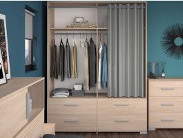 Open kledingkast EKLAKO 4 lades brooklyn eik