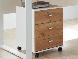 Ladekast LISBONNE 3 lades wit/ navarra eik