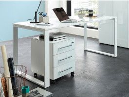 Bureau MATERIA 160 cm wit/hoogglans wit