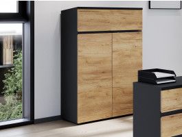 Commode LISSAO 2 deuren 1 lade navarra eik/grafiet