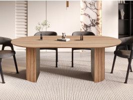 Ovale eettafel LARUSSO 220 cm oude eik