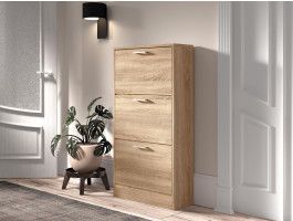 Schoenenkast ROZALA 3 deuren lichte sonoma