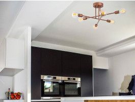 Plafondlamp FLORUS 6 lampe, koper 