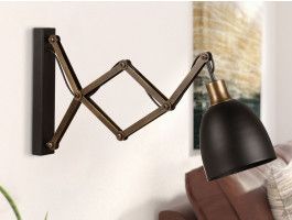 Wandlamp HURLEY 1 lamp zwart