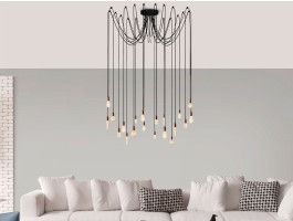 Hanglamp JUDE 20 lampen zwart 