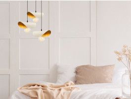 Hanglamp NIGEL 3 lampen wit/goud