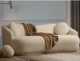 Zetel ANKARA 3 plaatsen bouclé stof crème 