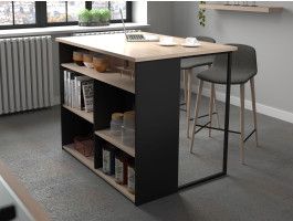 Keukeneiland BRUNKA zwart/jackson eik