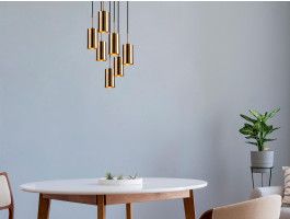 Hanglamp CATALINA 7 lampen zwart/goud