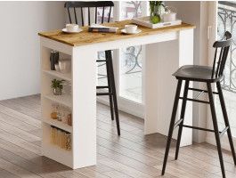 Bartafel STIJN 120 cm wit/pijnboom