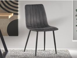 Stoel WILLO fluweel grijs