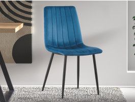Stoel WILLO fluweel blauw 