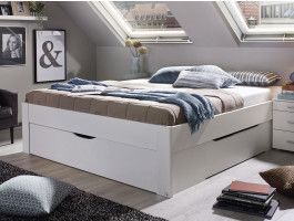 Bed SCARLETT 160x200 cm wit met drie lades