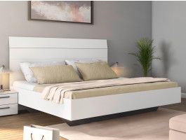 Tweepersoonsbed FLORILLA 180x200 cm wit 