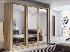 Kast ARTURO 3 schuifdeuren shetland eik met spiegel