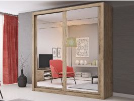 Kast ARTERA 2 schuifdeuren shetland eik met spiegel