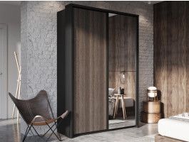 Kast ARTIRA 2 schuifdeuren zwart/wenge mali met spiegel