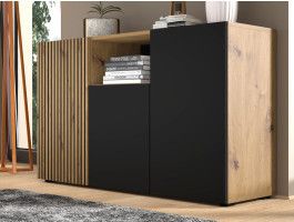 Dressoir ORISA 3 deuren artisan eik/zwart