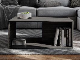 Rechthoekige salontafel KINGSTON eik zwart